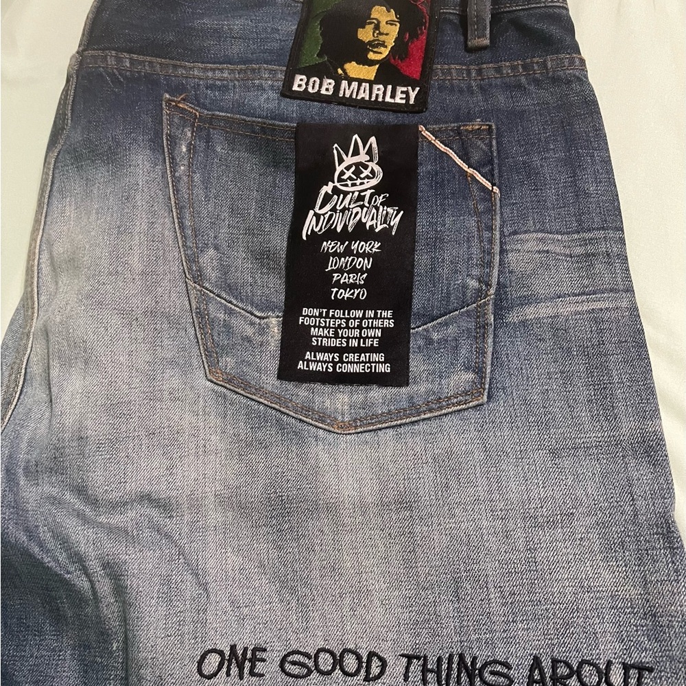 Cult of Individuality Marley Collaboration.. Blue Relaxed Jeans with Modern Wash